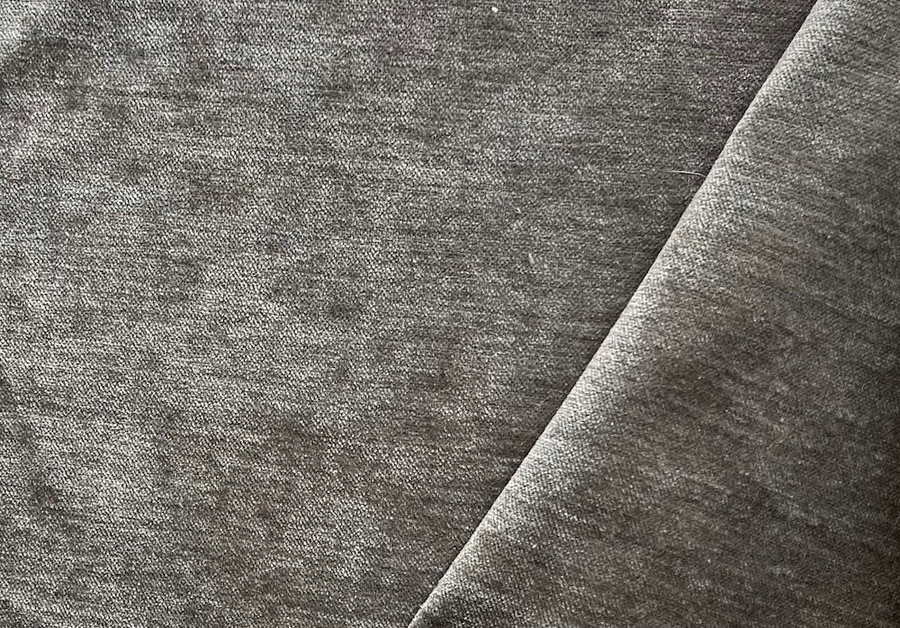 Dark Taupe Chenille Velvet | R-RENLEY GRAPHITE | Upholstery Fabric | Regal  Fabrics Brand | 54 inch Wide | By the Yard