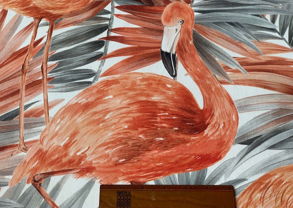 Home Decorating Fabric, Rust Flamingos in the Palms Cotton (Made in ...