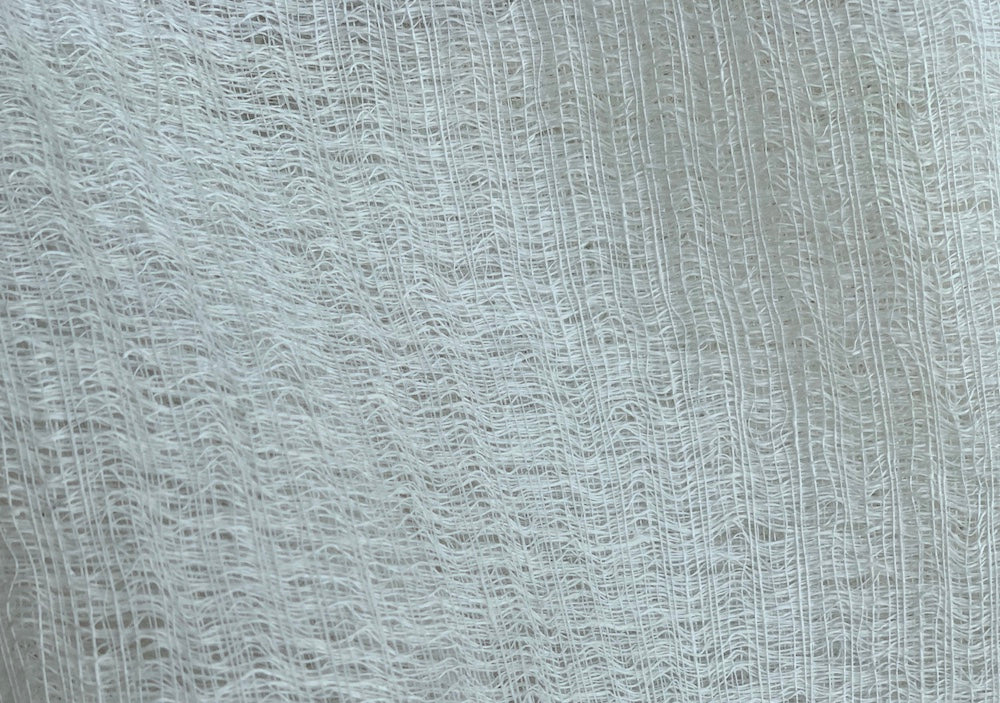 116" Wide - Mock Rattan Off-White Double-Weave Linen (Made in Belgium)
