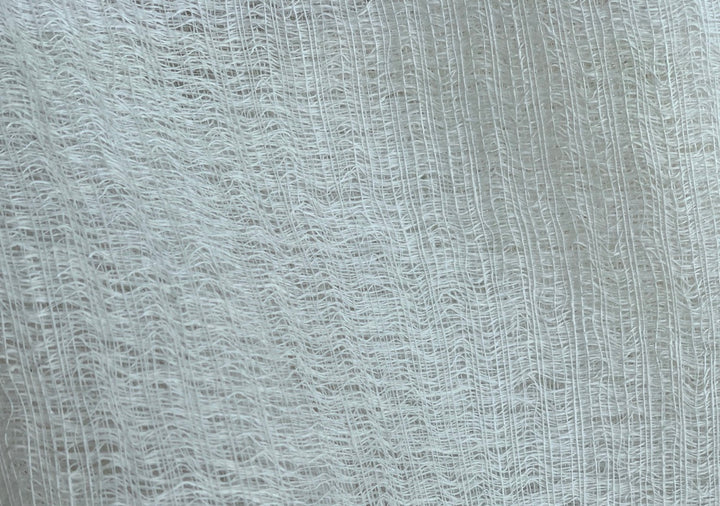 116" Wide - Mock Rattan Off-White Double-Weave Linen (Made in Belgium)