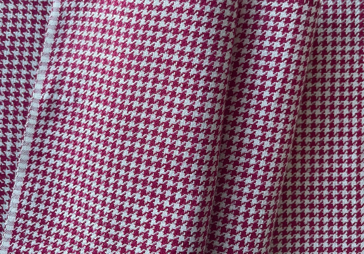 Raspberry Punch & White Hounds-Tooth Linen (Made in Poland)