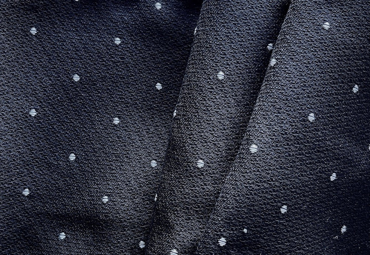 Stiffer Dotted Black & White Textured Wool Blend Brocade (Made in Italy)