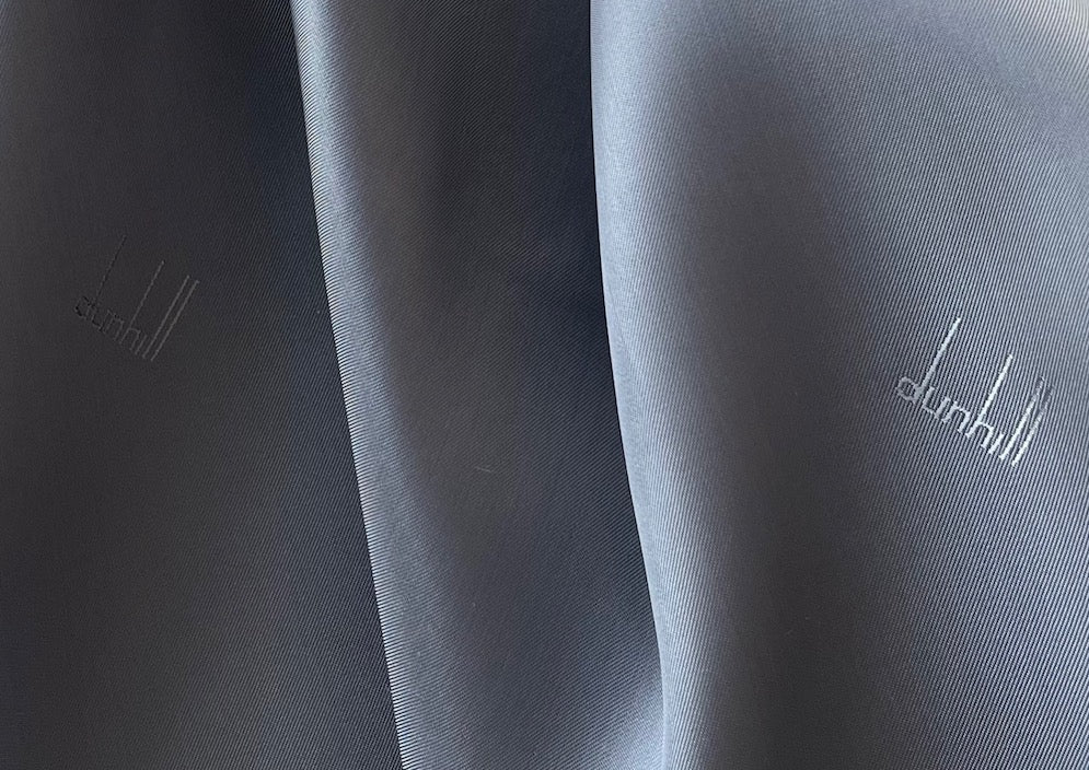 "dunhill" Signature Whale Grey Rayon Bemberg Twill Jacquard Lining (Made in Italy)