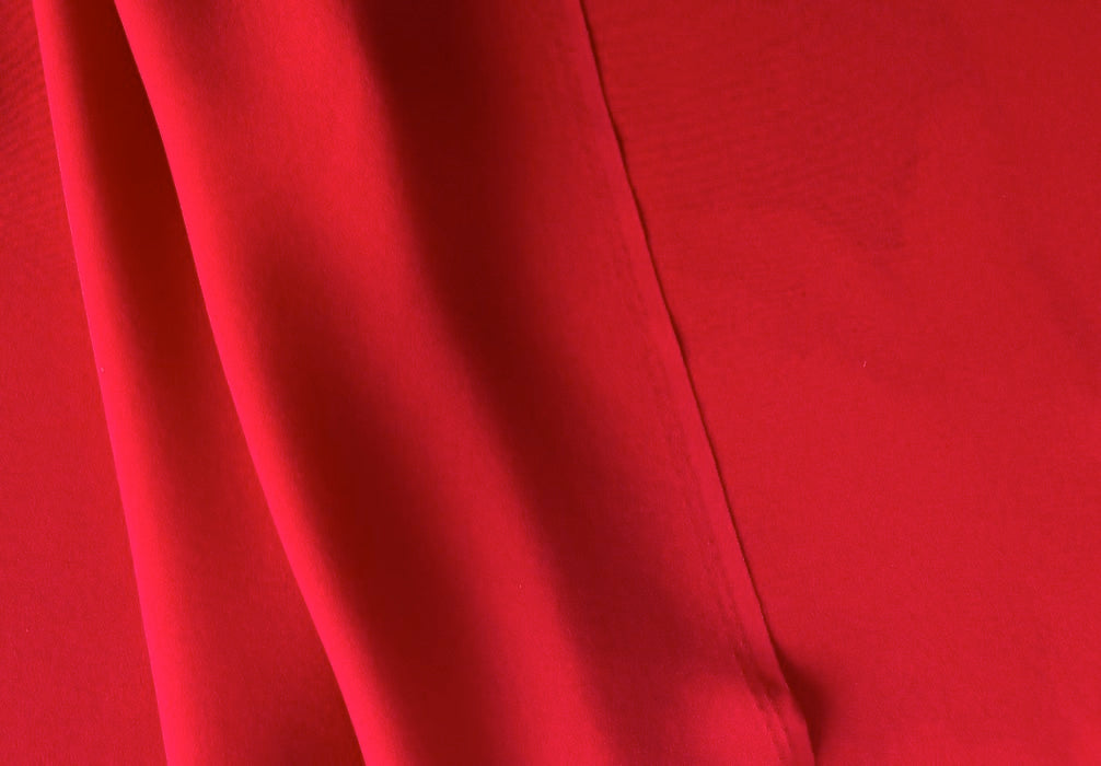 High-End Clear Candy Apple Red Silk Crepe (Made in Italy)