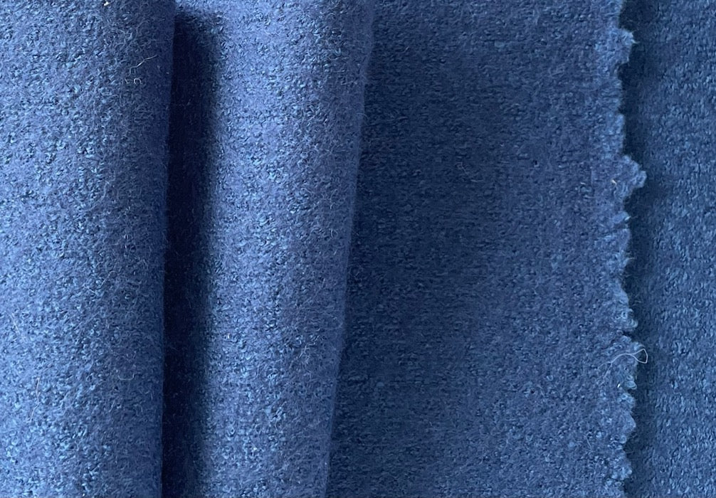 Tuft's Blue Boiled Wool Blend Coating (Made in Germany)