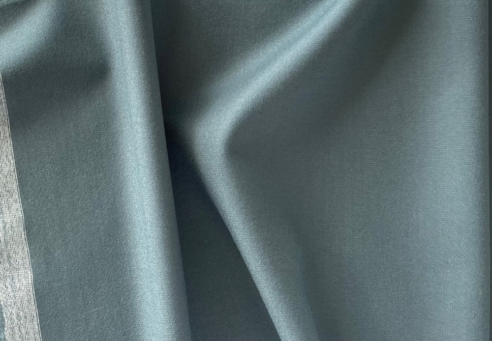 Soothing Aegean Slate Blue Stretch Wool Flannel (Made in Italy)