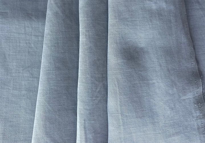 High-End Neutral Pearl Grey Linen & Cotton Blend Twill (Made in Italy)