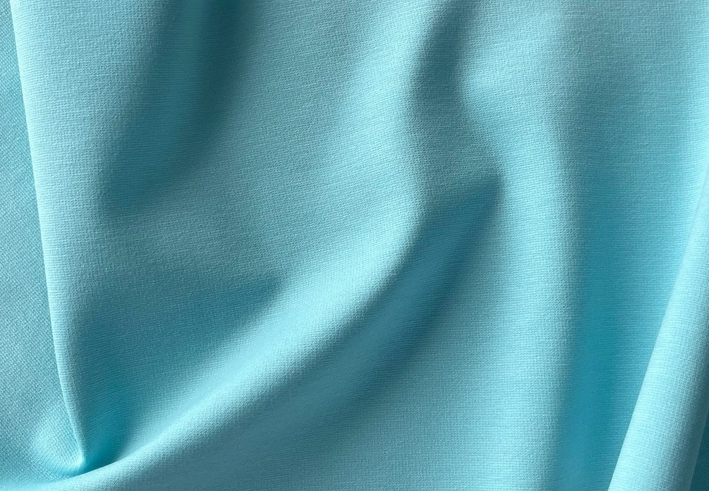 Celestial Aqua Viscose Blend Ponte Double-Knit