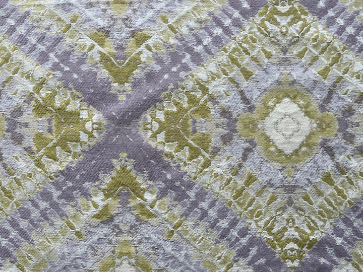 High-End Pea Shoot & Heathered Lavender Mist Medallions Tapestry (Made in Turkey)