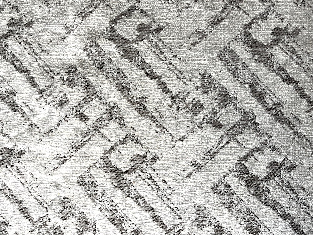 Neutral Bone & Mink Grey Modern Maze Cotton Blend (Made in Spain)