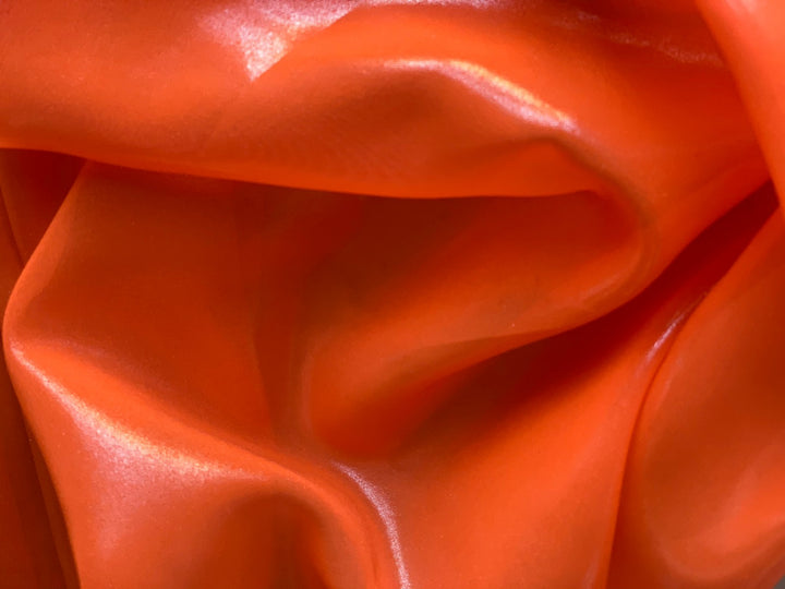 Fluorescent Orange Nylon & Acrylic Blend Lame (Made in Italy)