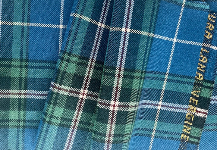 Ocean & Pine Virgin Wool Twill Tartan Plaid (Made in Italy)