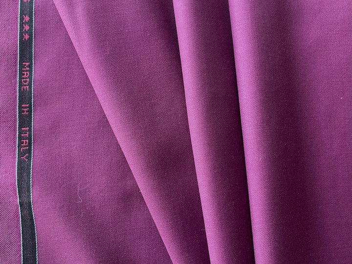 Saturated Mulberry Selvedged 150s Wool Suiting  (Made in Italy)