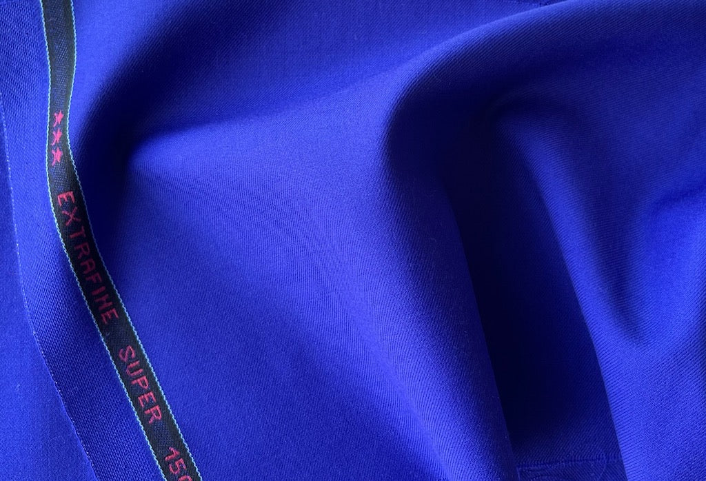 Lapis Lazuli Selvedged 150s Wool Suiting  (Made in Italy)