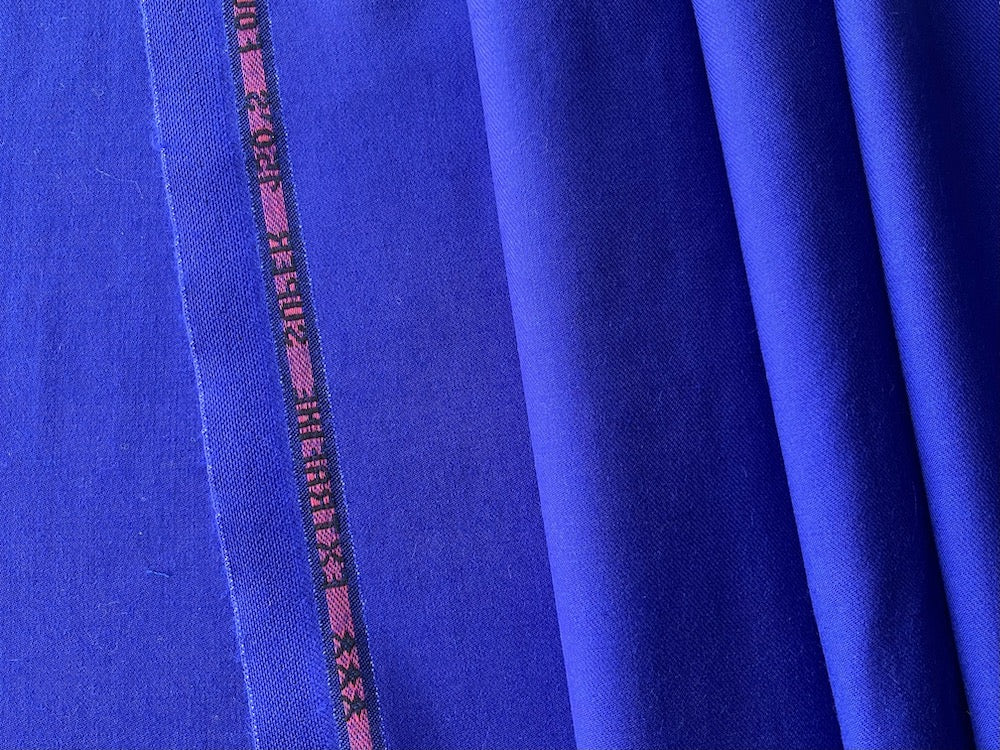 Lapis Lazuli Selvedged 150s Wool Suiting  (Made in Italy)