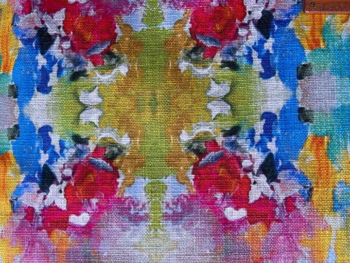 Impressionistic Monet-Inspired Watercolors Lavender Cotton Print (Made in India)