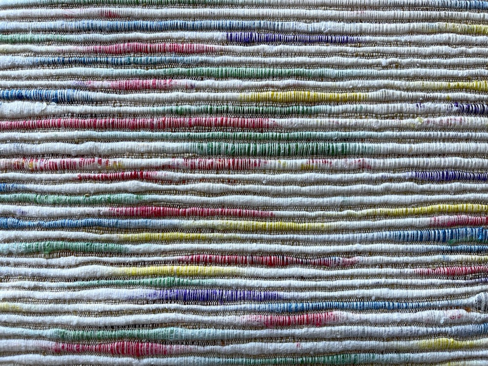 Emerald, Lemon, Raspberry, Iris & Sky Slubby Stripes Cotton & Viscose Tussah (Made in India)