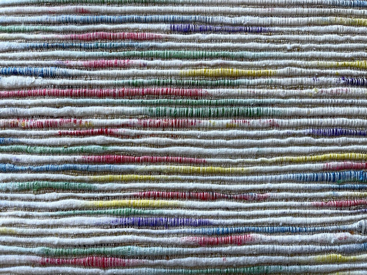 Emerald, Lemon, Raspberry, Iris & Sky Slubby Stripes Cotton & Viscose Tussah (Made in India)