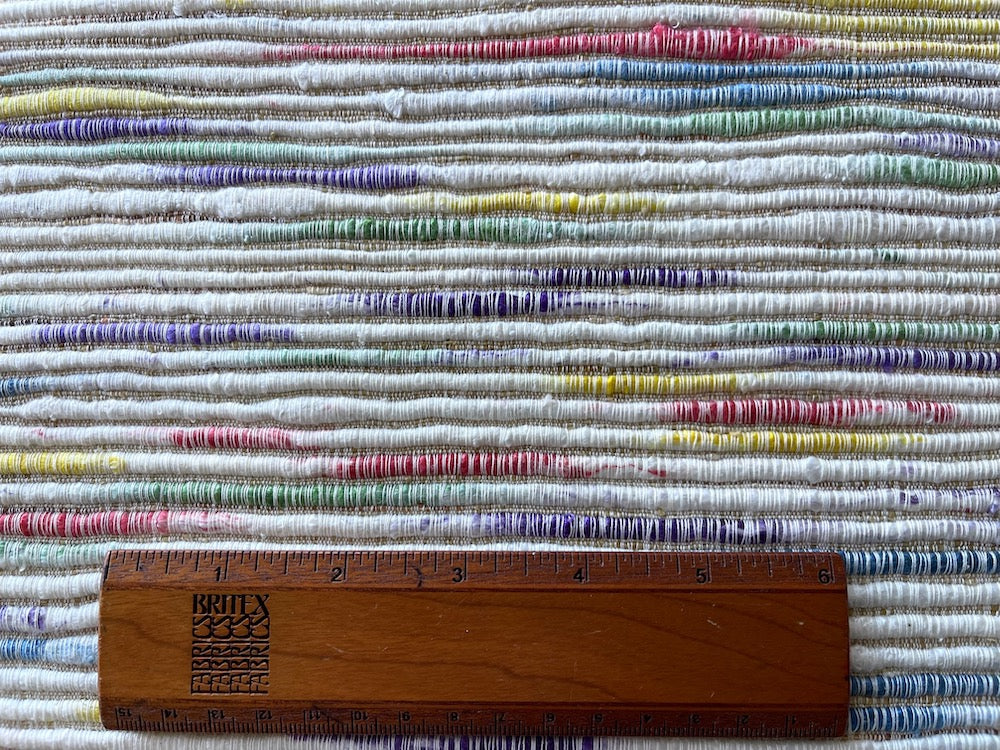 Emerald, Lemon, Raspberry, Iris & Sky Slubby Stripes Cotton & Viscose Tussah (Made in India)