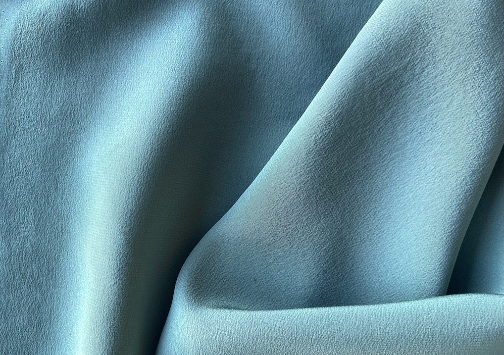 Silvered Sage Silk Crepe de Chine (Made in Italy)