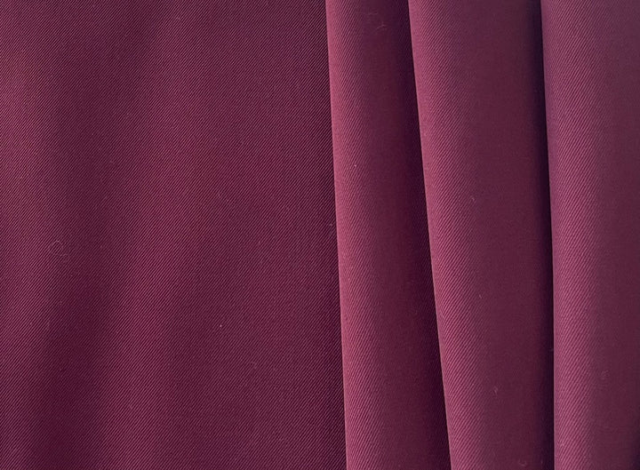 Burgundy Wine Wool & Polyester Blend Gabardine