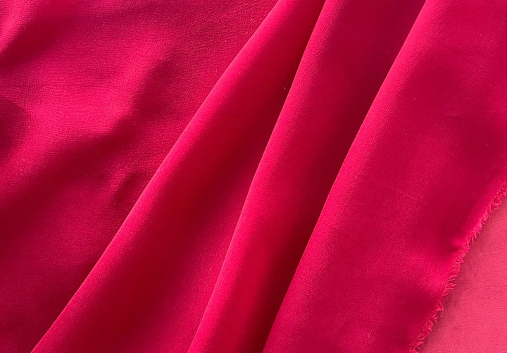 Semi-Sheer Delicious Cranberry Red Silk Chiffon (Made in Italy)