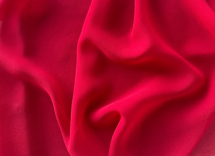 Semi-Sheer Swanky Maraschino Red Silk Chiffon (Made in Italy)