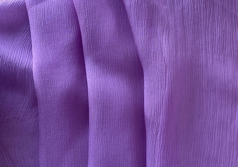 Semi-Sheer Passionate Heliotrope Silk Chiffon (Made in Italy)