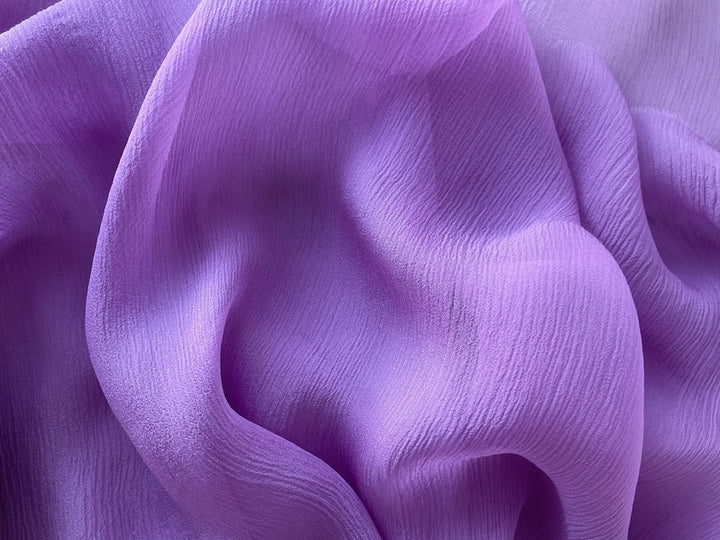Semi-Sheer Passionate Heliotrope Silk Chiffon (Made in Italy)