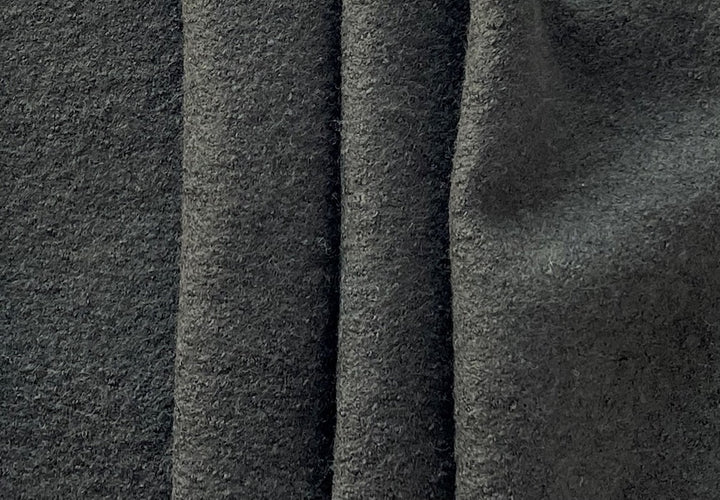 Midnight Olive Green Boiled Wool Coating (Made in Germany)