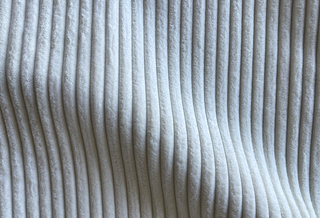 Soothing White Heron Wide-Wale Polyester Corduroy