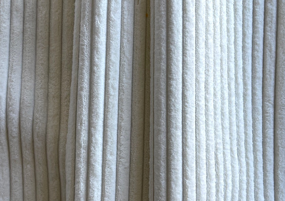 Soothing White Heron Wide-Wale Polyester Corduroy