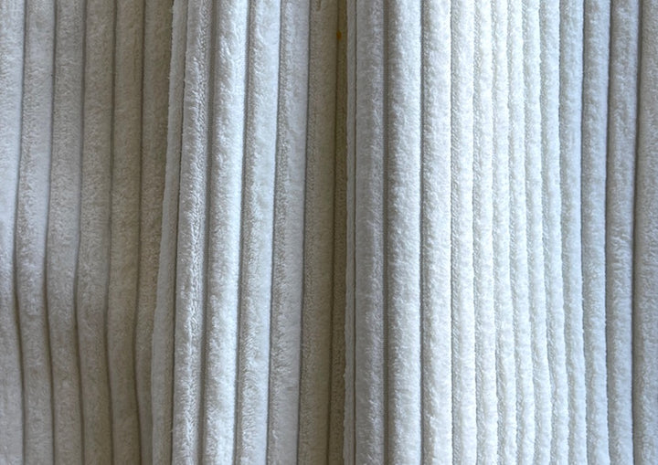 Soothing White Heron Wide-Wale Polyester Corduroy