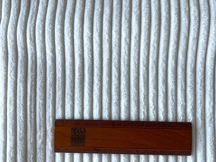 Soothing White Heron Wide-Wale Polyester Corduroy