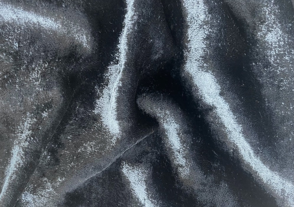 silk velvet fabric, Lustrous Chic Raven's Wing Black Rayon Blend