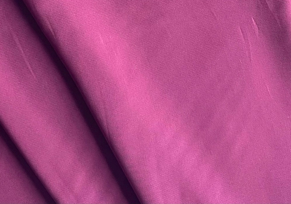 Deep Mulberry Mauve Viscose & Silk Twill  (Made in Italy)