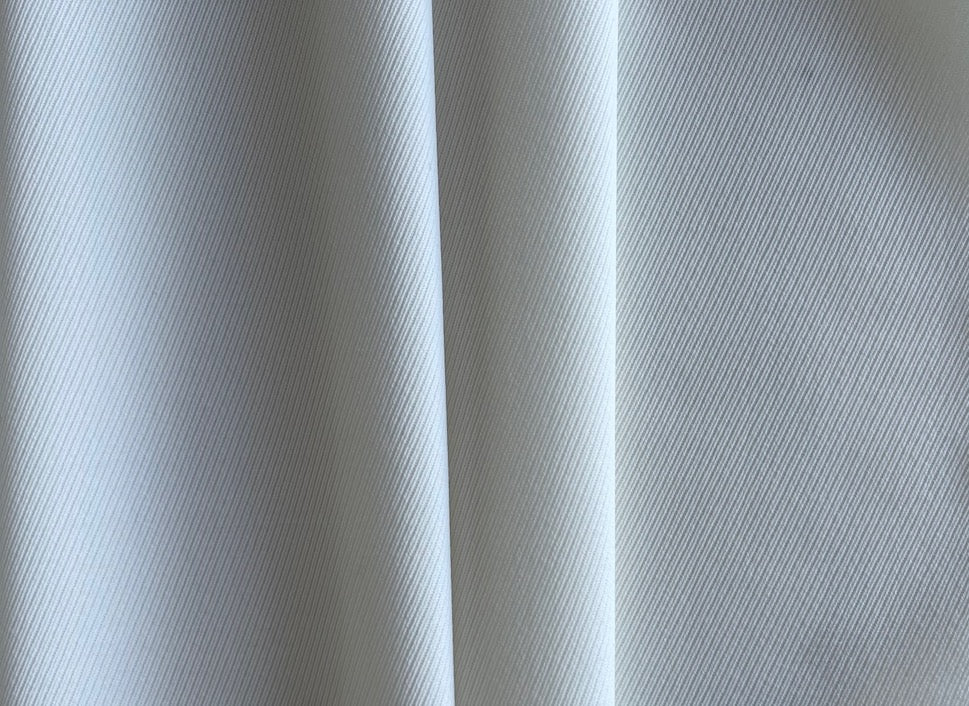Mid-Weight Pure Dyed White Wool Calvery Twill (Made in Italy)