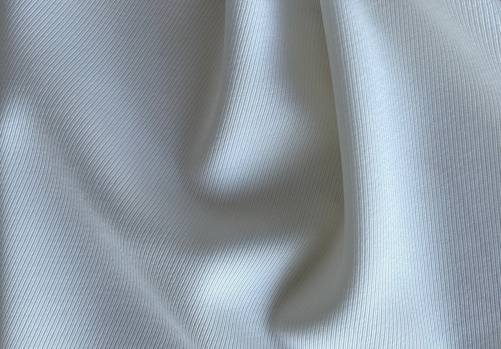 Mid-Weight Pure Dyed White Wool Calvery Twill (Made in Italy)