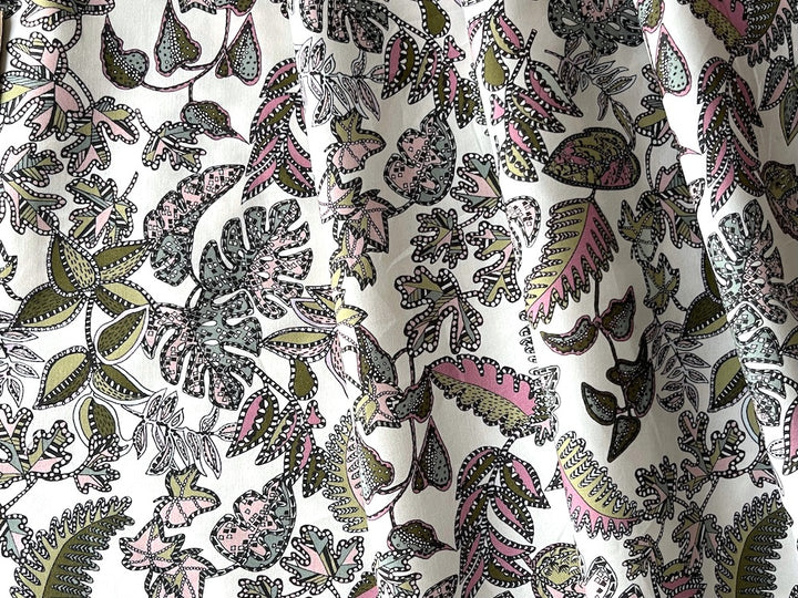 Liberty of London Plum & Sage Ferns Cotton Poplin (Made in Italy)