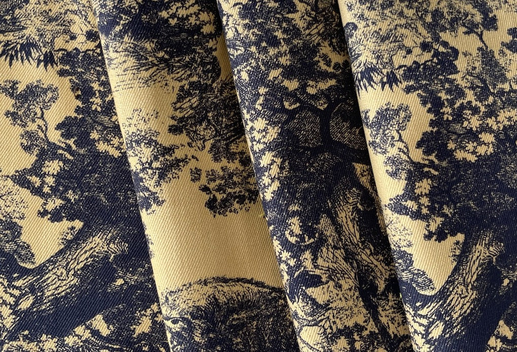 12 OZ Countryside Toile on Honeyed Caramel Cotton Denim (Made in Italy)