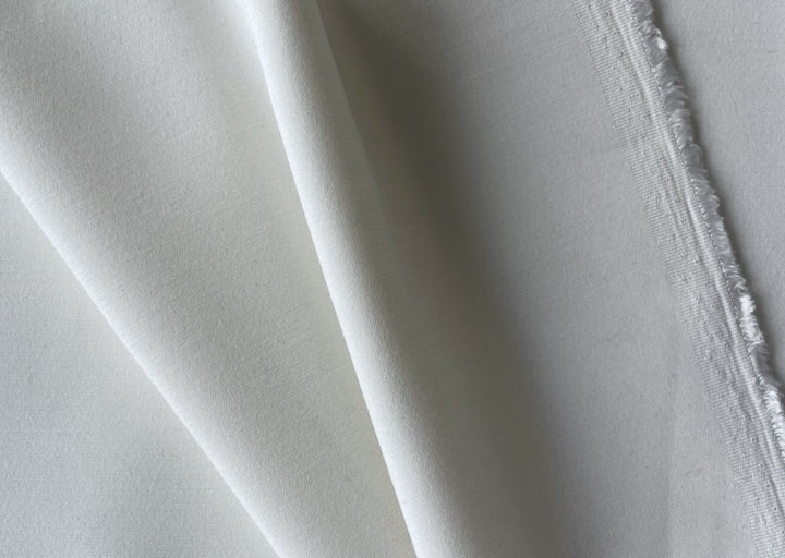 Matte Cool Alabaster Polyester Suiting (Made in Italy)