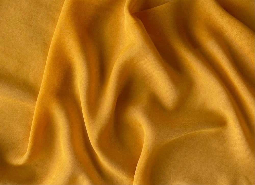 Semi-Sheer Glowing Marigold Polyester Chiffon