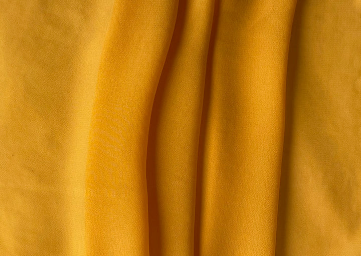Semi-Sheer Glowing Marigold Polyester Chiffon