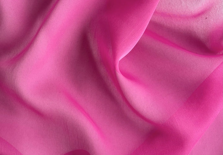 Semi-Sheer Cosmic Carnation Pink Polyester Chiffon