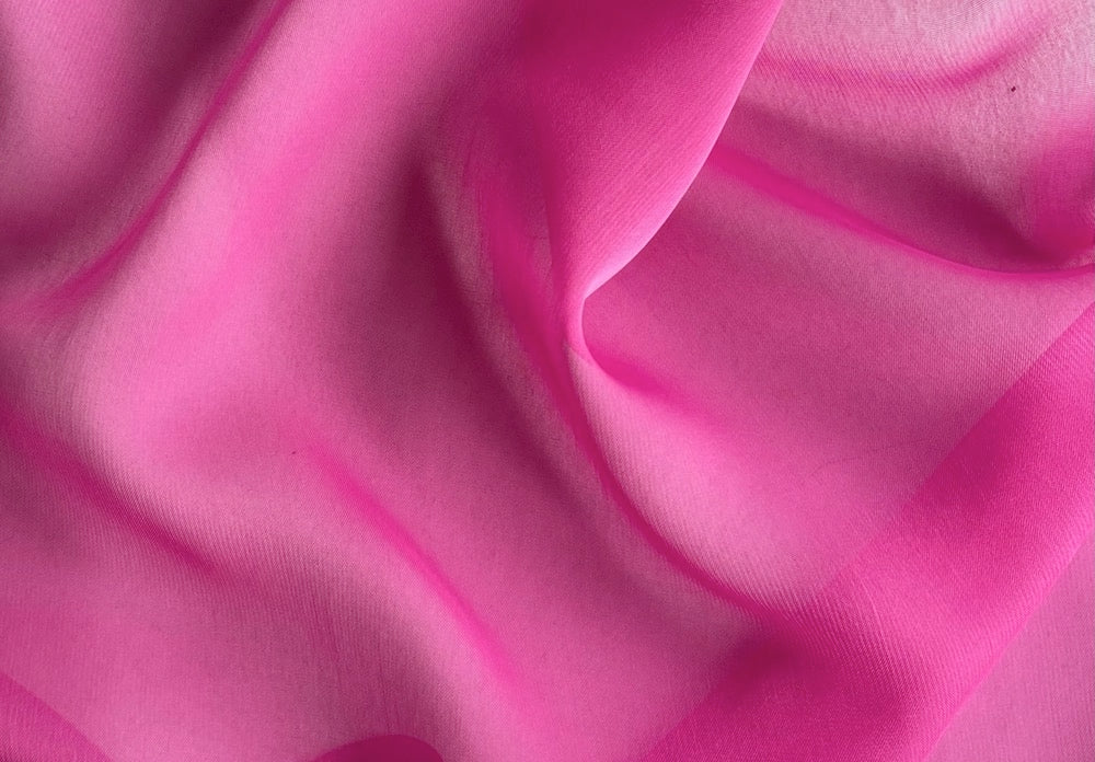 Neon Pink Chiffon Fabric