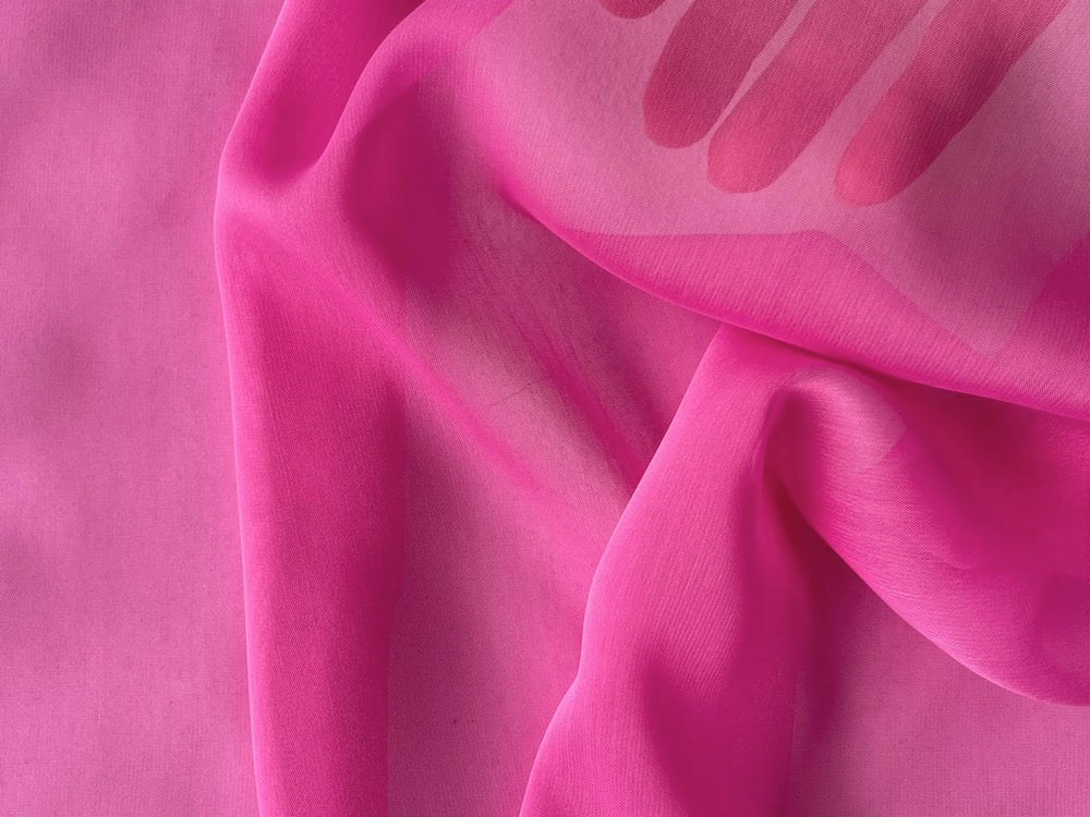 Semi-Sheer Cosmic Carnation Pink Polyester Chiffon