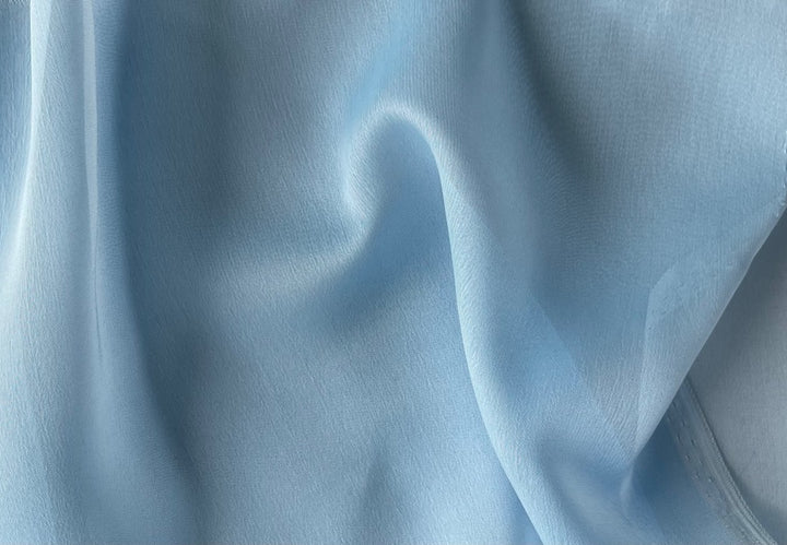 Semi-Sheer Poignant Powder Bue Polyester Chiffon