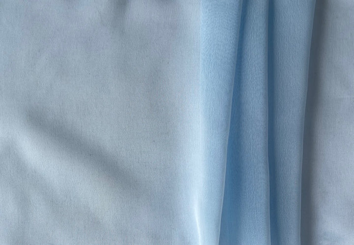 Semi-Sheer Poignant Powder Bue Polyester Chiffon