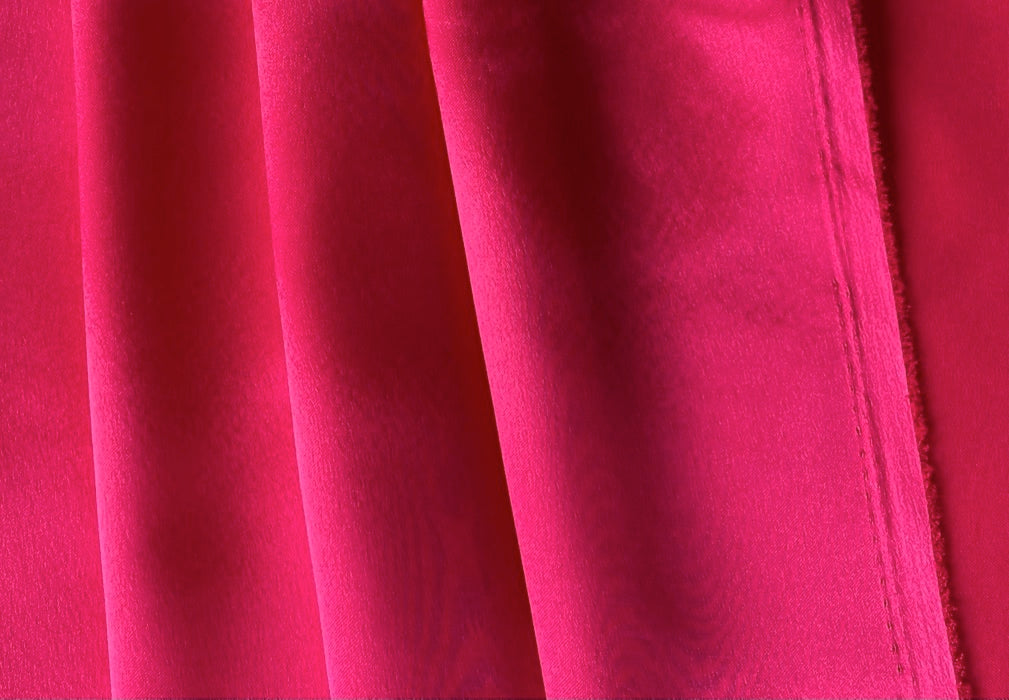 Saturated Flaming Fuchsia Polyester Crepe Back Satin