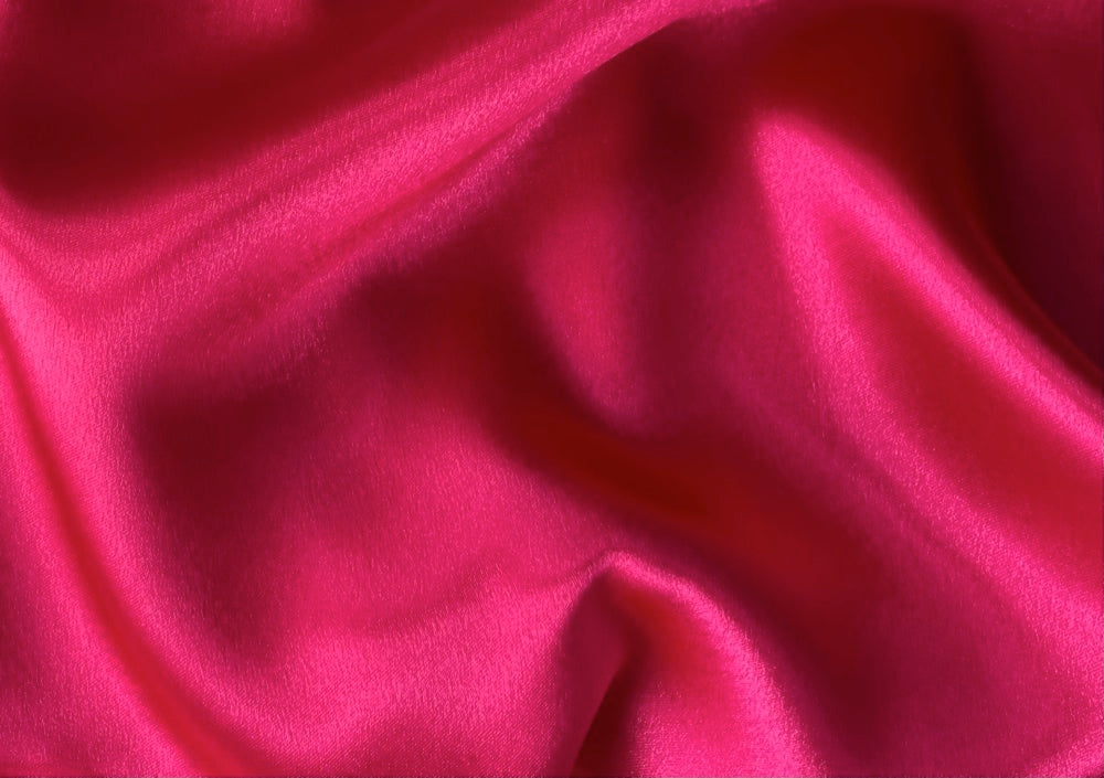 Saturated Flaming Fuchsia Polyester Crepe Back Satin